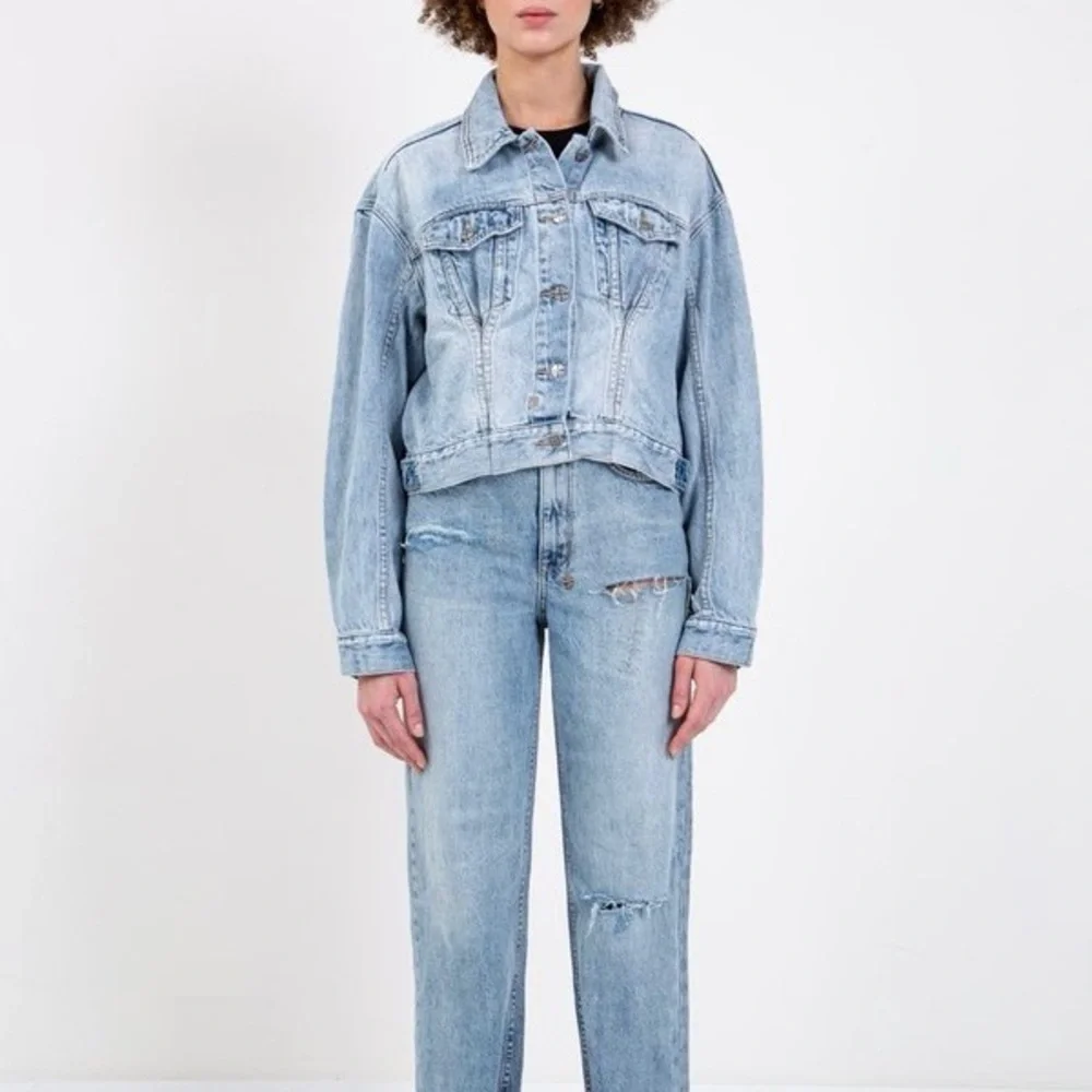 KSUBI Justify Denim Trucker Jacket in Karma Flash - Picture 1 of 14
